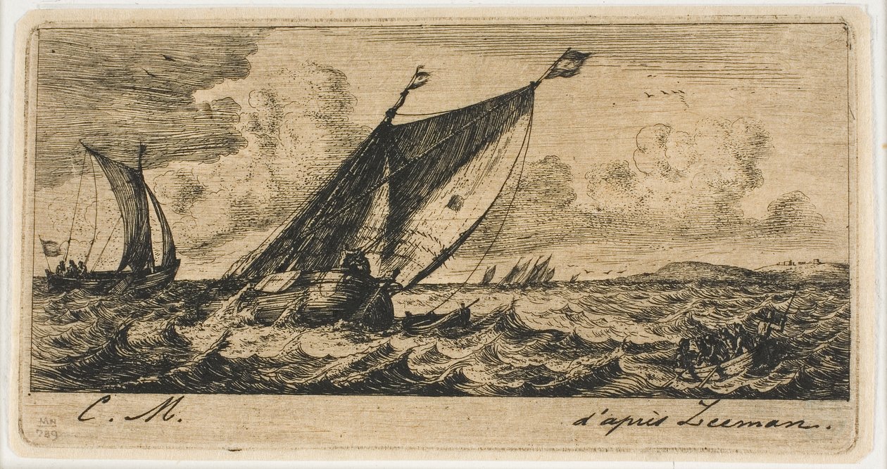 Amsterdam'da Haarlem Tekneleri by Charles Meryon