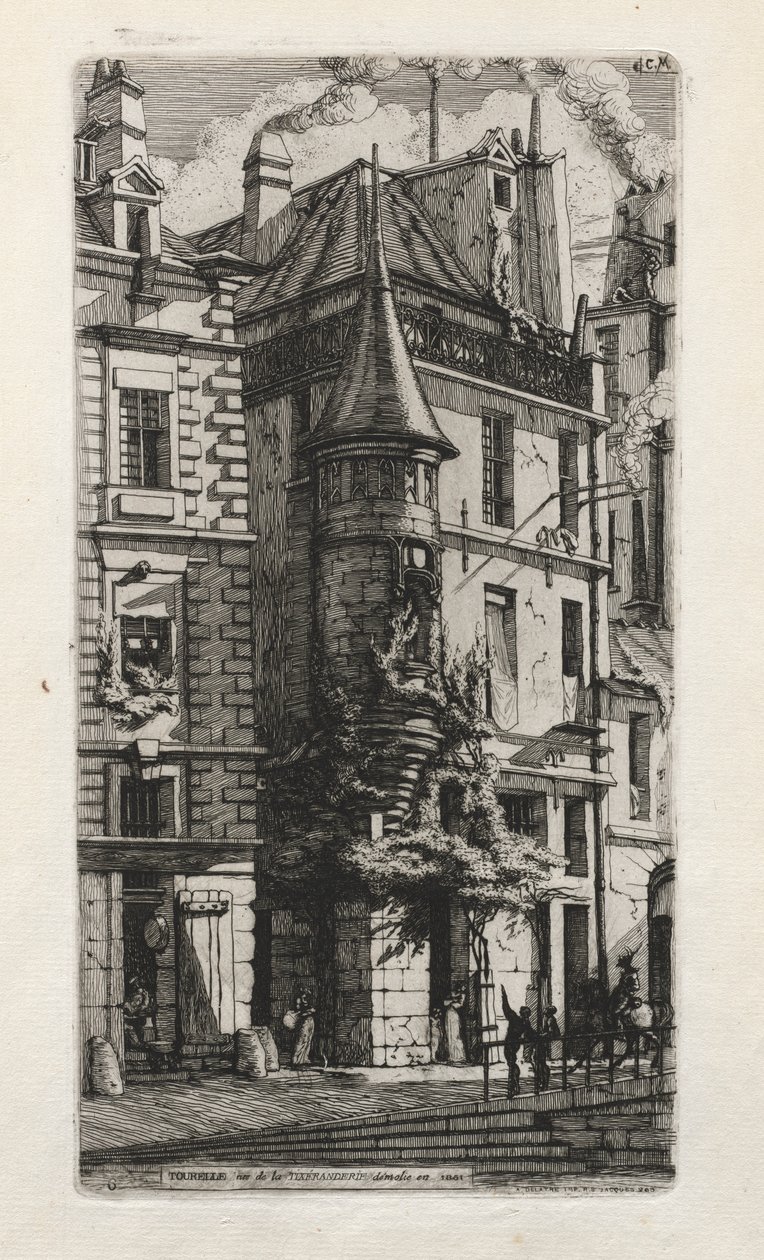 Kuleli Ev, rue de la Tixéranderie, Paris, 1852. by Charles Meryon