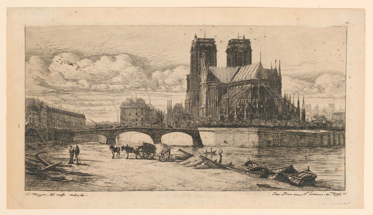 Notre-Dame de Paris Apsesi (Notre-Dame Apsisi, Paris) by Charles Meryon