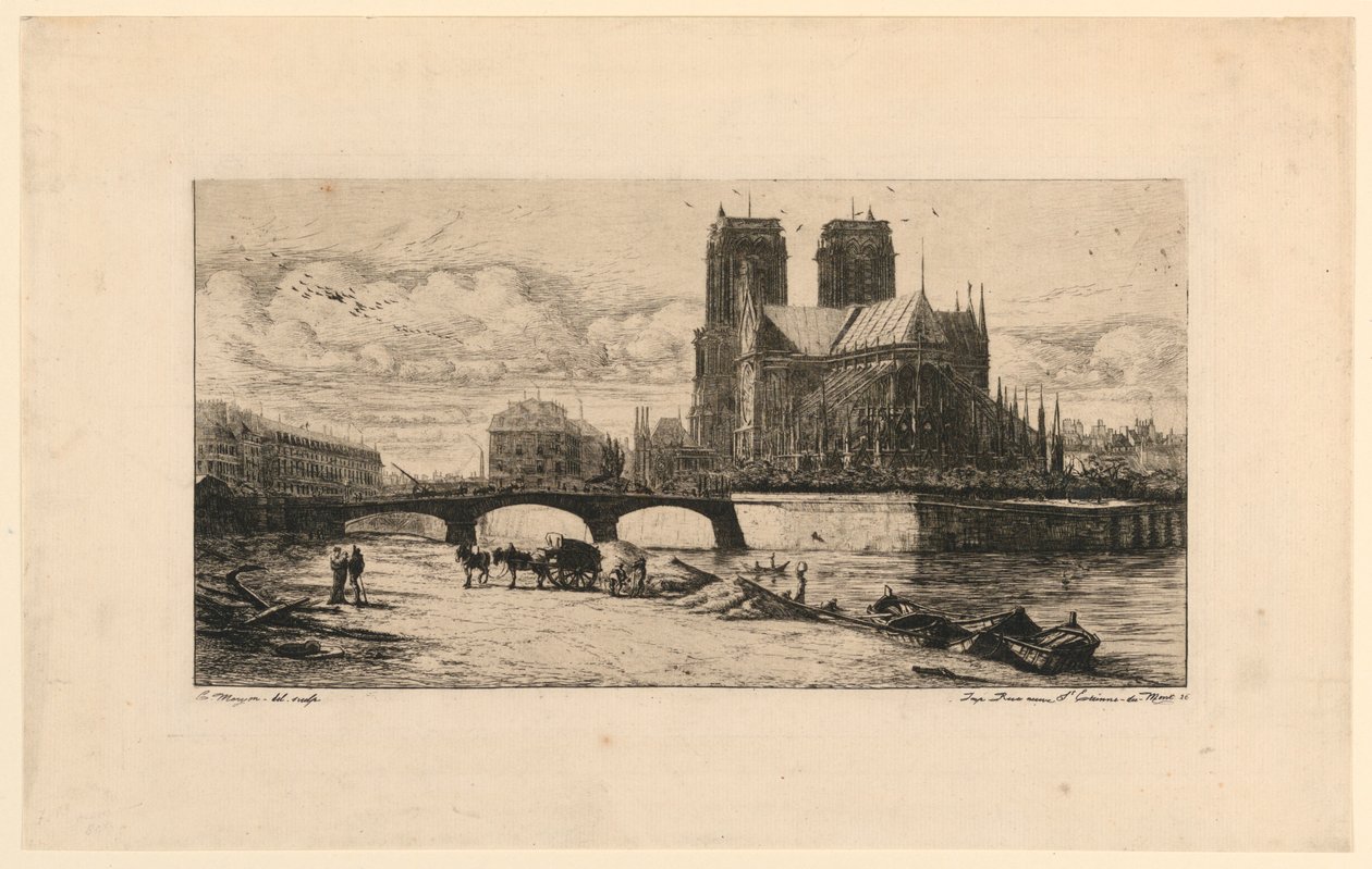 Notre Dame de Paris Apsisi (Notre Dame Apsisi, Paris) by Charles Meryon