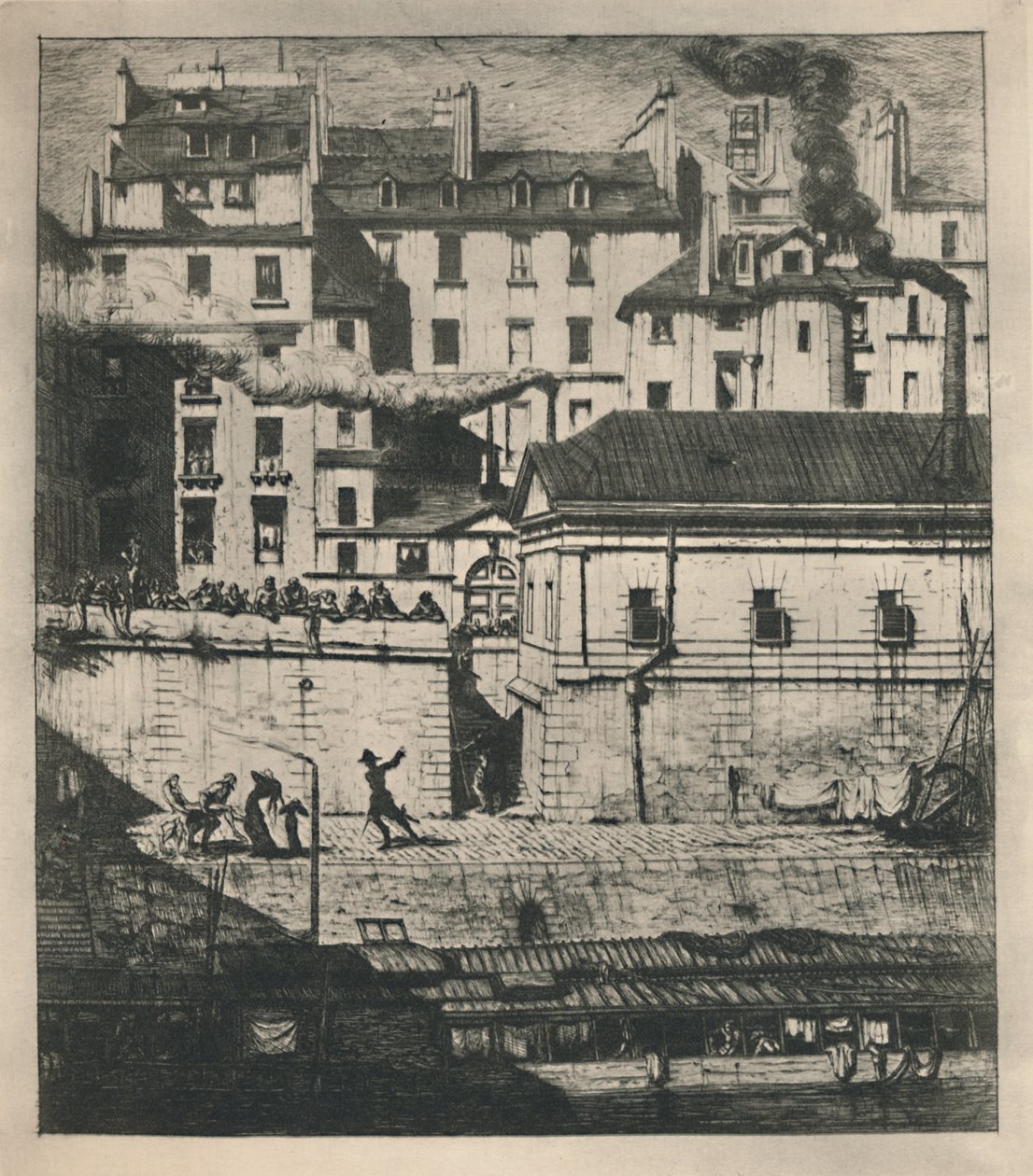 La Morgue 3. Devlet, 9 18 x 8 18 İnç, 1854, 1927 by Charles Meryon