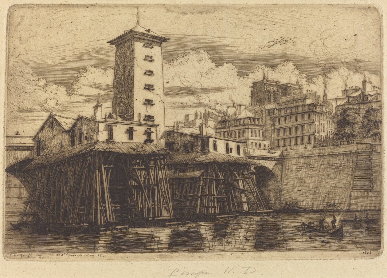 Notre-Dame Pompası, Paris (Notre-Dame Pompası) by Charles Meryon