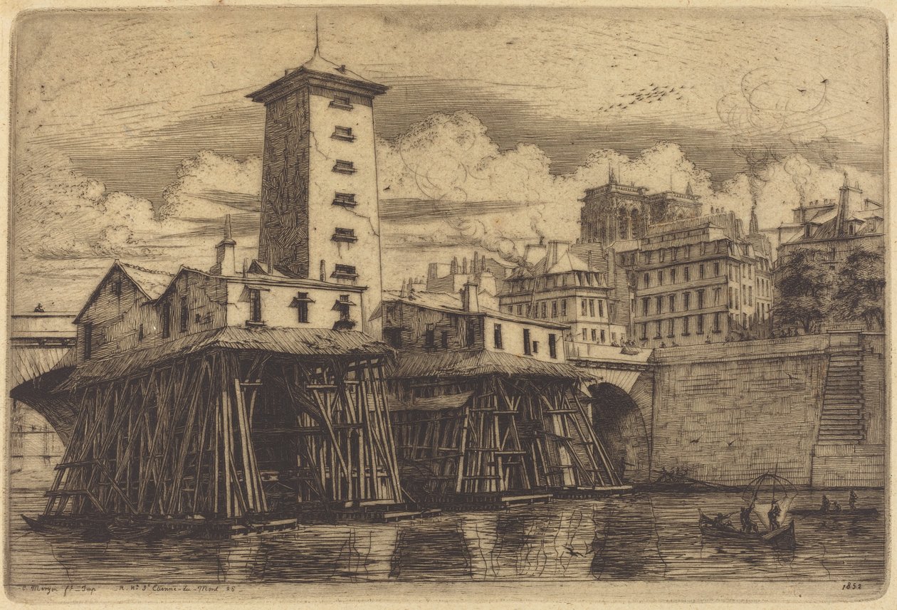 Notre-Dame Pompası, Paris (Notre-Dame Pompası) by Charles Meryon