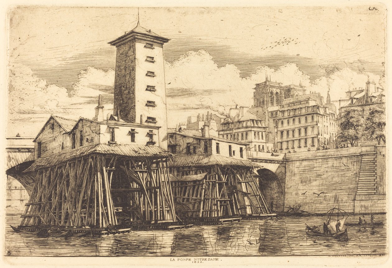 Notre Dame Pompası, Paris (Notre Dame Pompası) by Charles Meryon