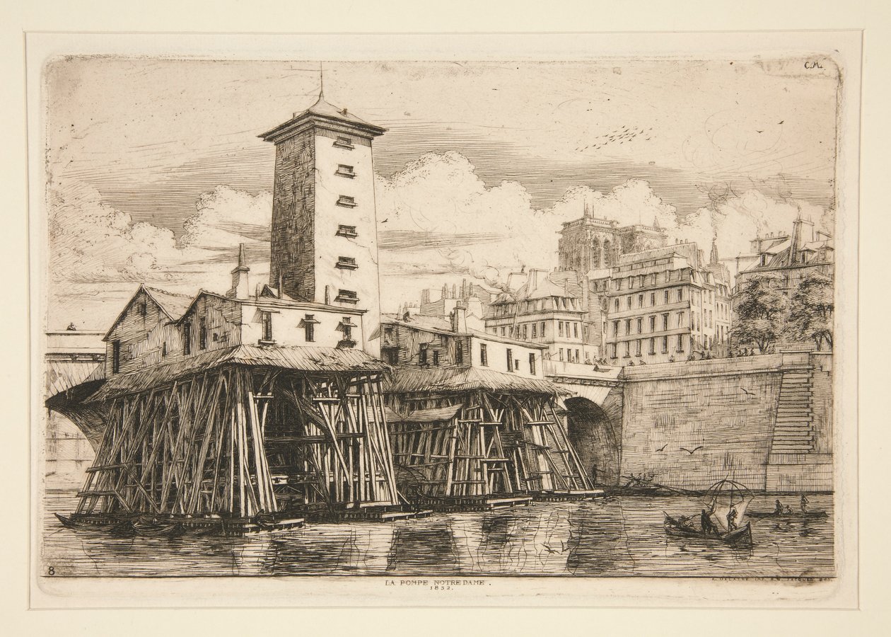 Notre Dame Pompası, 1852 by Charles Meryon