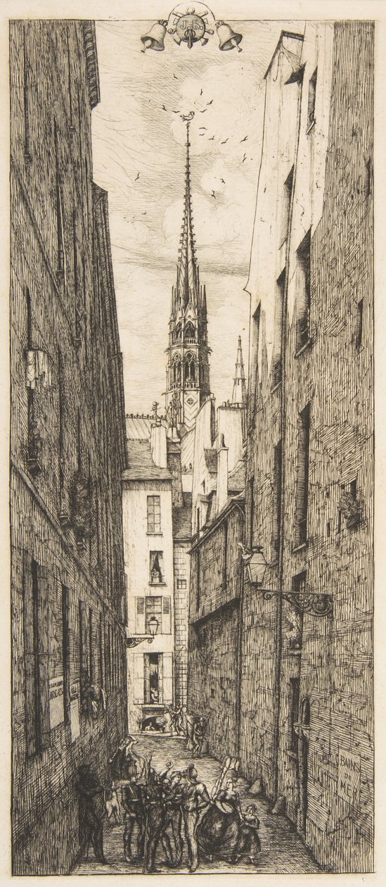 Rue des Chantres, Paris, 1862. by Charles Meryon