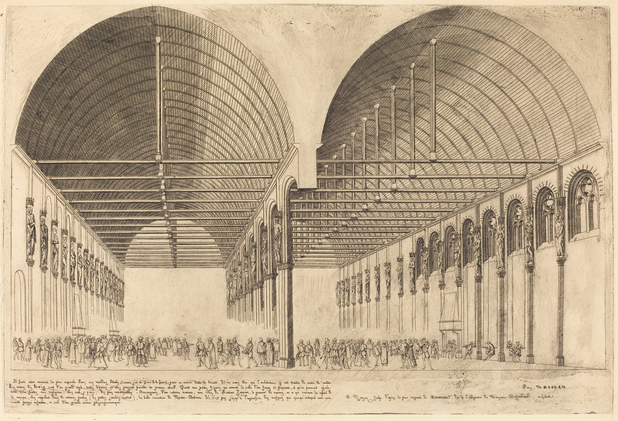 Eski Adalet Sarayı'ndaki Salle des Pas-Perdus, Paris (Adalet Sarayı'nın Ön Odası, Paris) by Charles Meryon