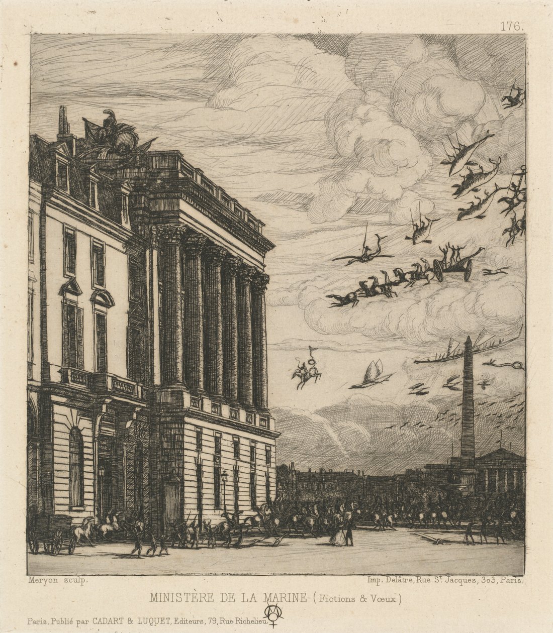 Donanma Bakanlığı, Paris (The Admiralty, Paris) by Charles Meryon