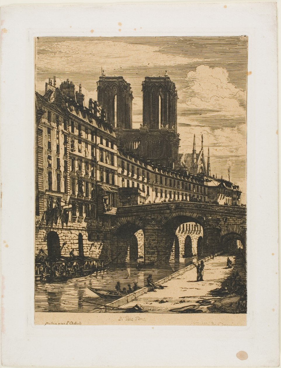 Küçük Köprü, Paris by Charles Meryon
