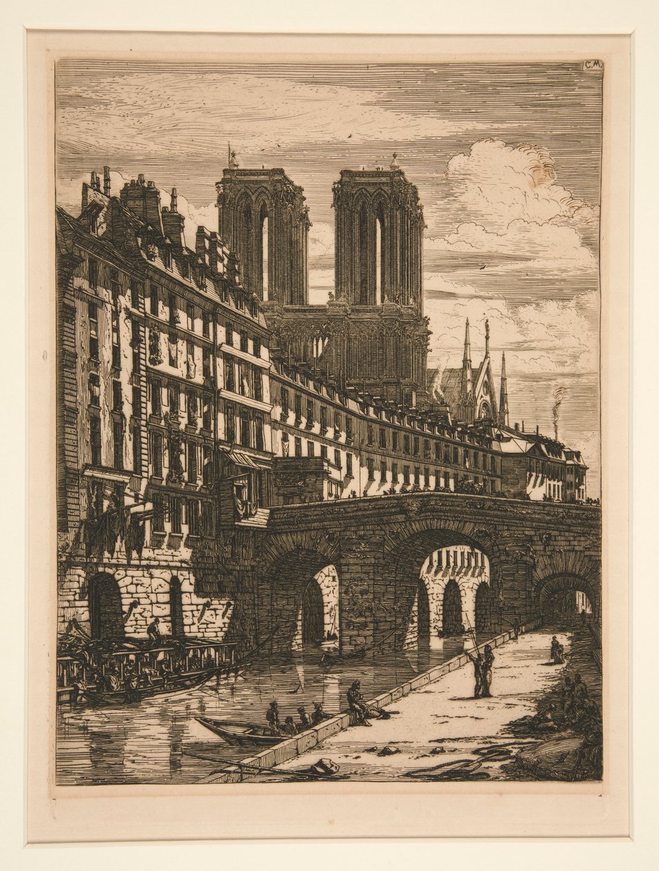 Küçük Köprü, Paris by Charles Meryon