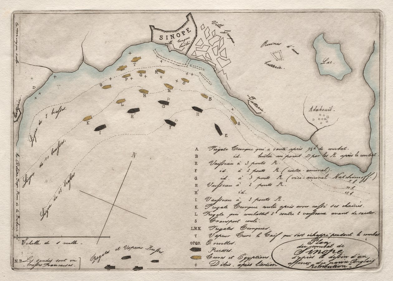 Sinop Savaşı Haritası by Charles Meryon