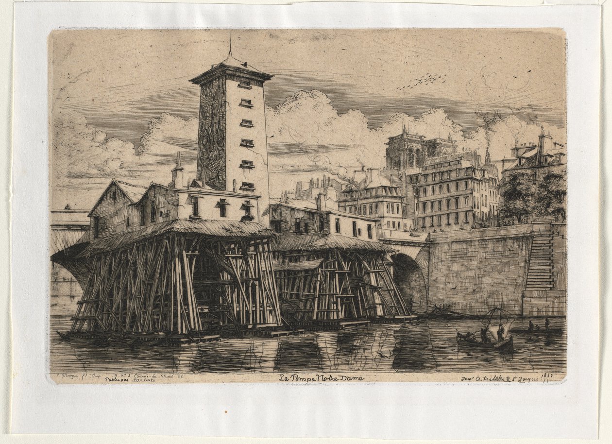 Notre Dame Pompa Binası, Paris by Charles Meryon