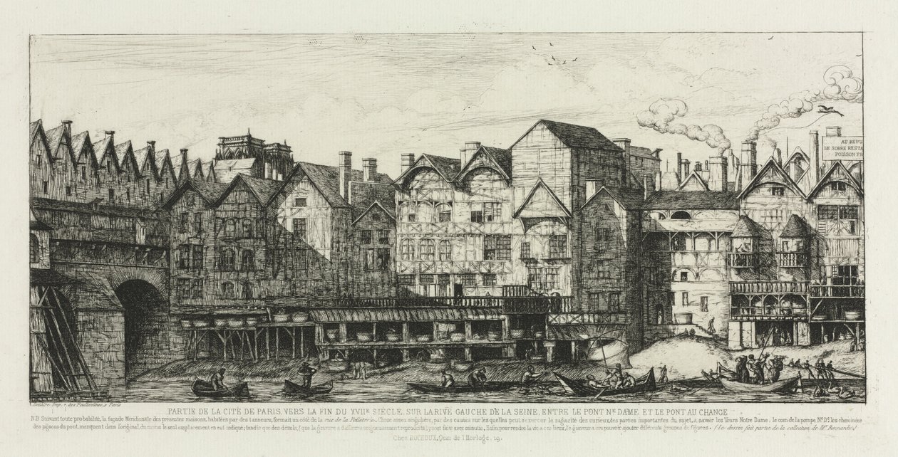 Onyedinci Yüzyılın Sonunda Paris şehrinin bir parçası, 1861. by Charles Meryon