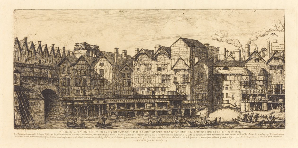XVII. yüzyılın sonlarına doğru şehrin bir kısmı (XVII. Yüzyılın Sonlarına Doğru Paris Şehrinin Görünümü) by Charles Meryon