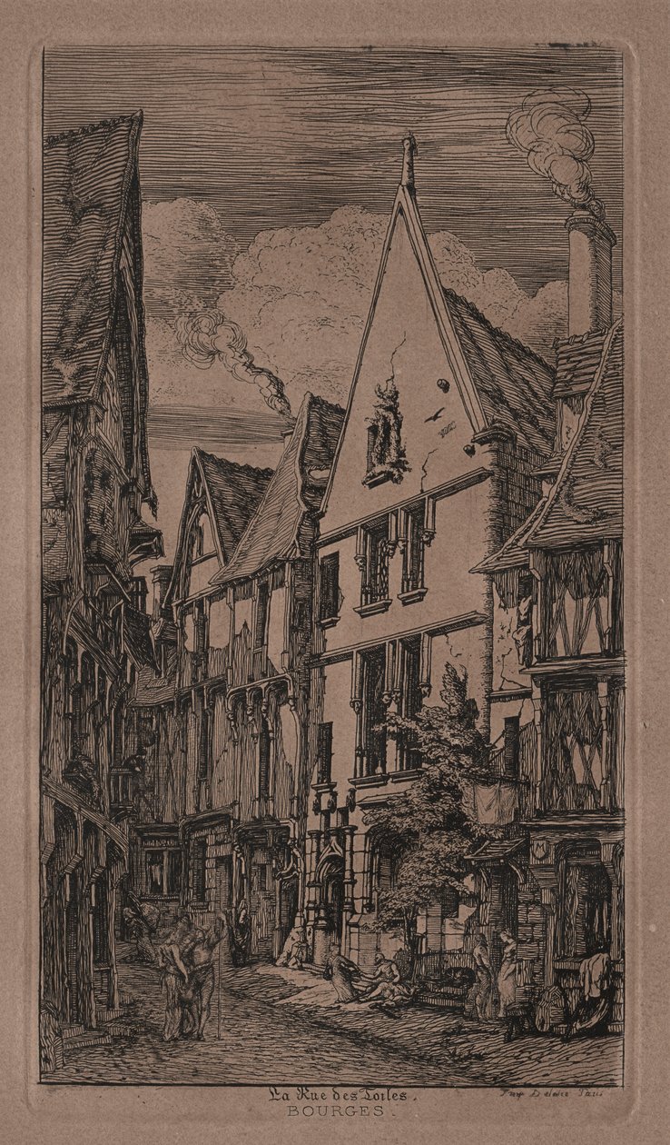 Rue des Toiles, Bourges by Charles Meryon