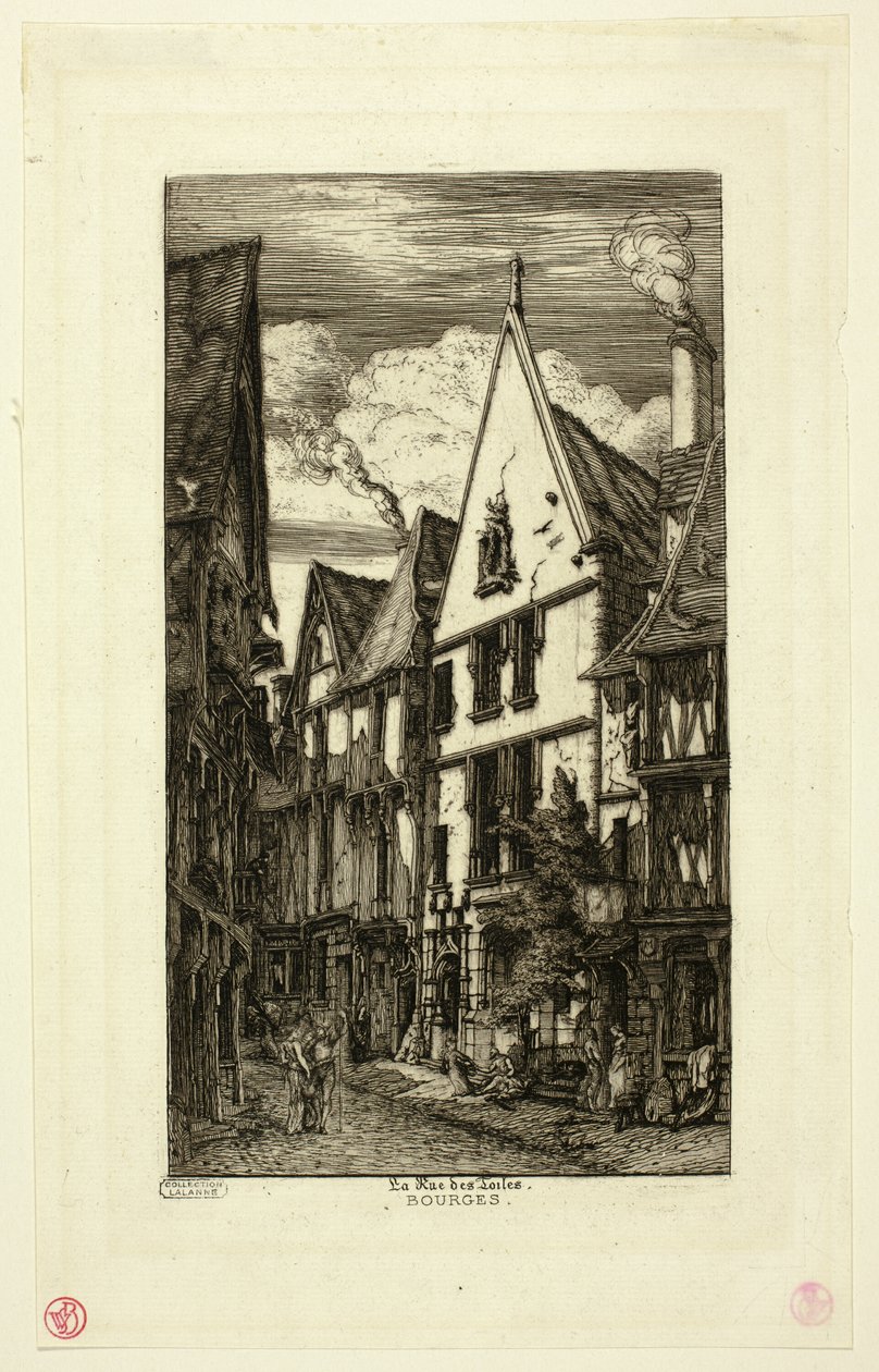 Rue des Toiles, Bourges by Charles Meryon
