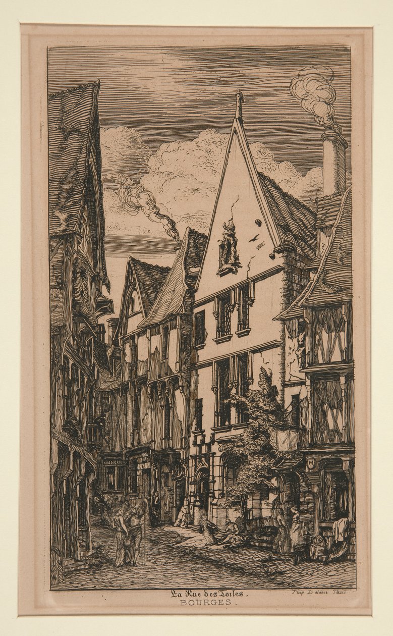 Kumaşların sokağı, ? Bourges by Charles Meryon