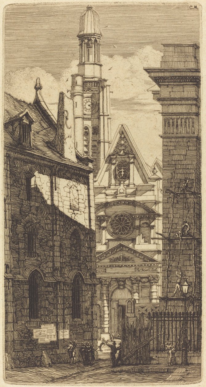 Saint-Etienne-du-Mont, Paris (Aziz Stephen Dağı Kilisesi, Paris) by Charles Meryon