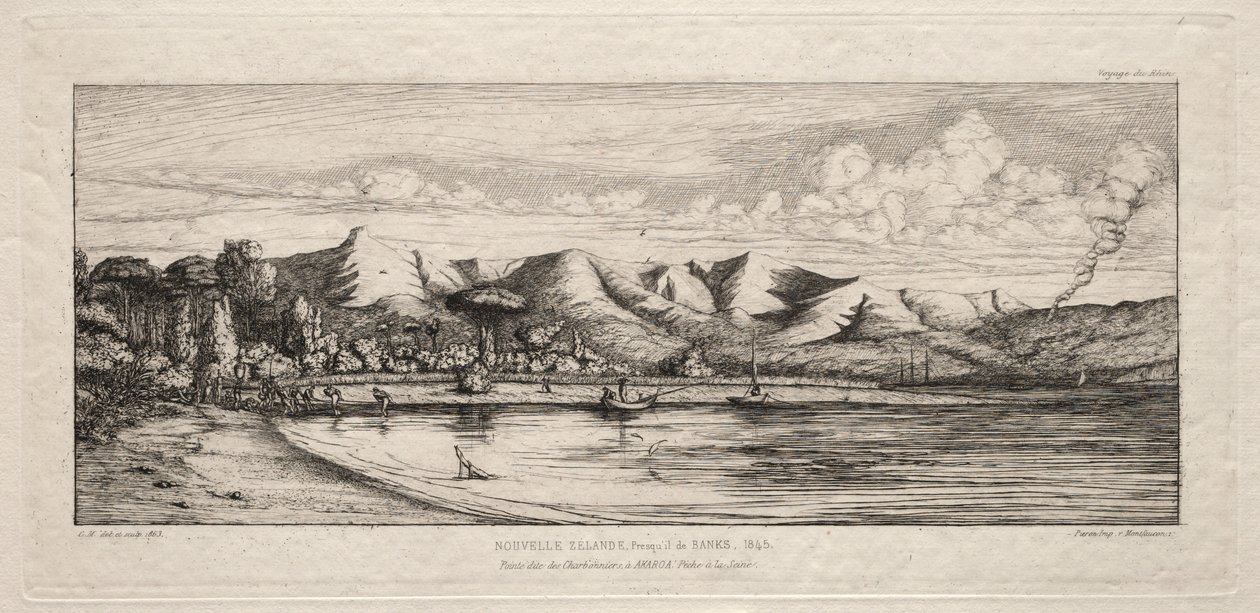 Kömür Brülörleri Noktasında Seine Balıkçılığı, Akaroa, Banks Yarımadası, 1845, 1863. by Charles Meryon