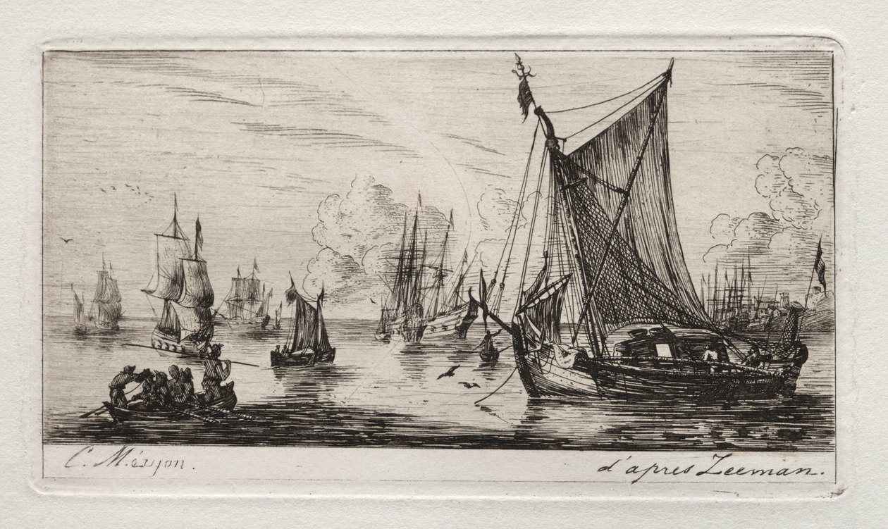 Güney Denizi Balıkçıları, 1850. by Charles Meryon