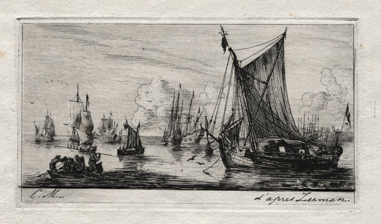 Güney Denizi Balıkçıları, 1850. by Charles Meryon
