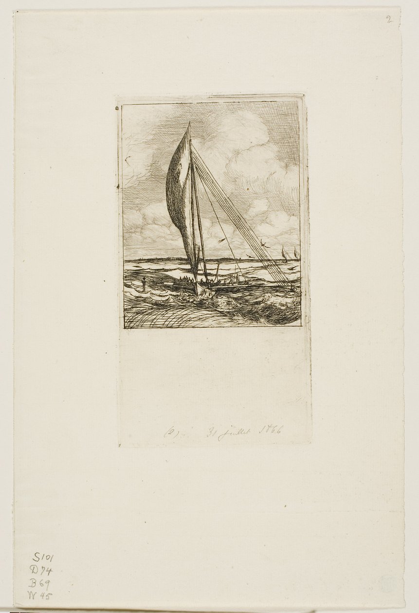 Swift-Sailing Proa, Mulgrave Takımadaları, Okyanusya by Charles Meryon