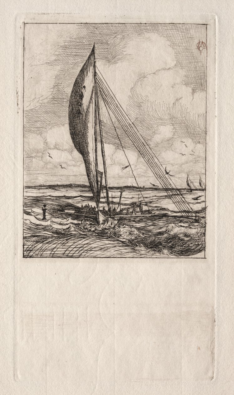 Swift Sailing Proa, Mulgrave Takımadaları, Okyanusya by Charles Meryon