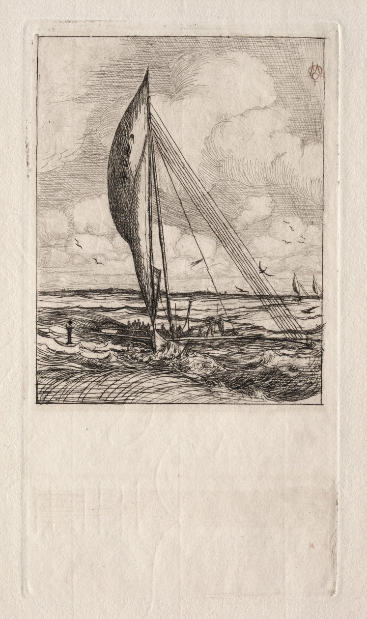 Swift Sailing Proa, Mulgrave Takımadaları, Okyanusya, 1866. by Charles Meryon