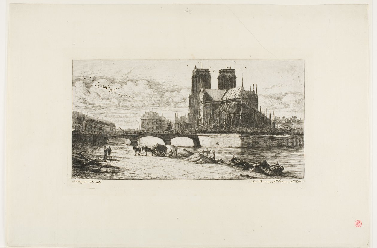 Notre-Dame Apsis, Paris by Charles Meryon