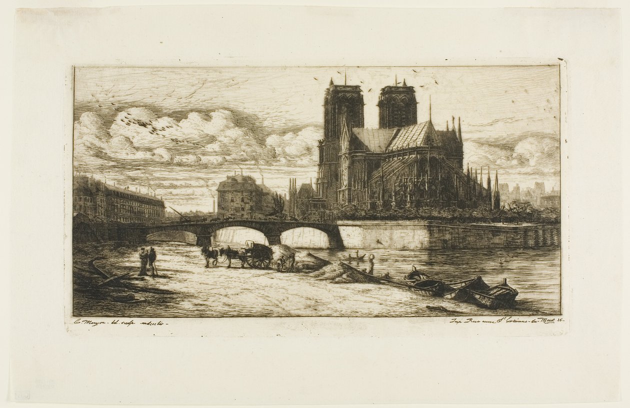 Notre-Dame Apsis, Paris by Charles Meryon