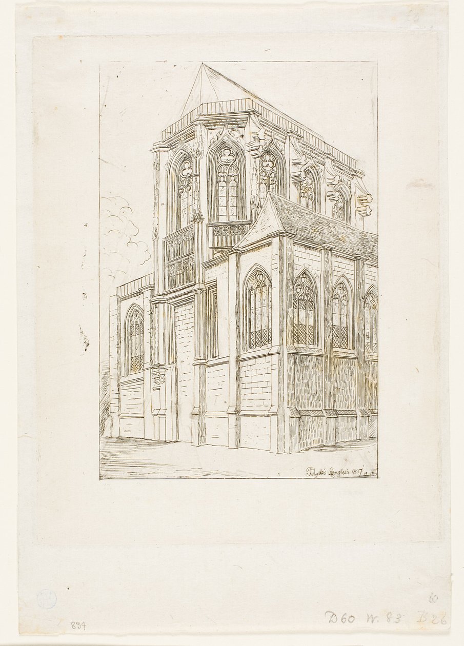 St Martin-sur-Renelle Kilisesi'nin apsisi, Paris by Charles Meryon