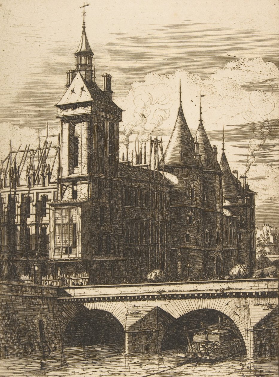 Saat Kulesi, Paris, 1852. by Charles Meryon