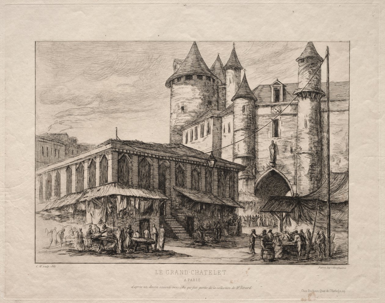 Grand Châtelet, Paris, yaklaşık 1780 by Charles Meryon