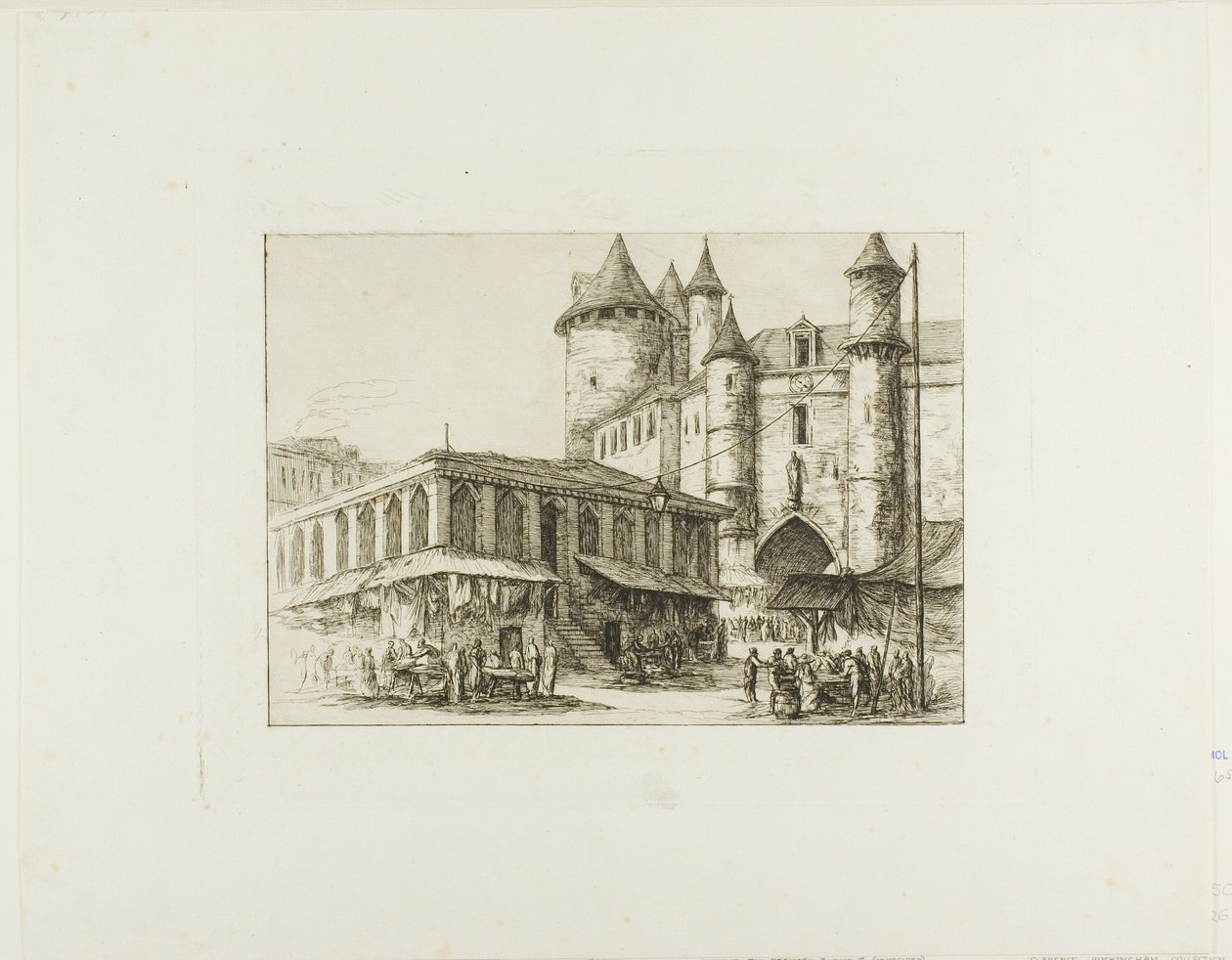Grand Châtelet, Paris, c. 1780, daha önceki bir çizimden sonra by Charles Meryon