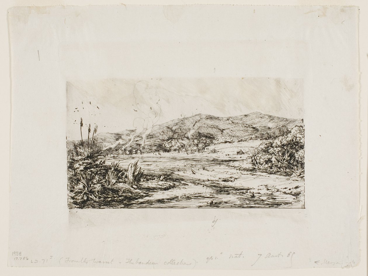 Akaroa'daki Küçük Fransız Kolonisi, 1845 by Charles Meryon