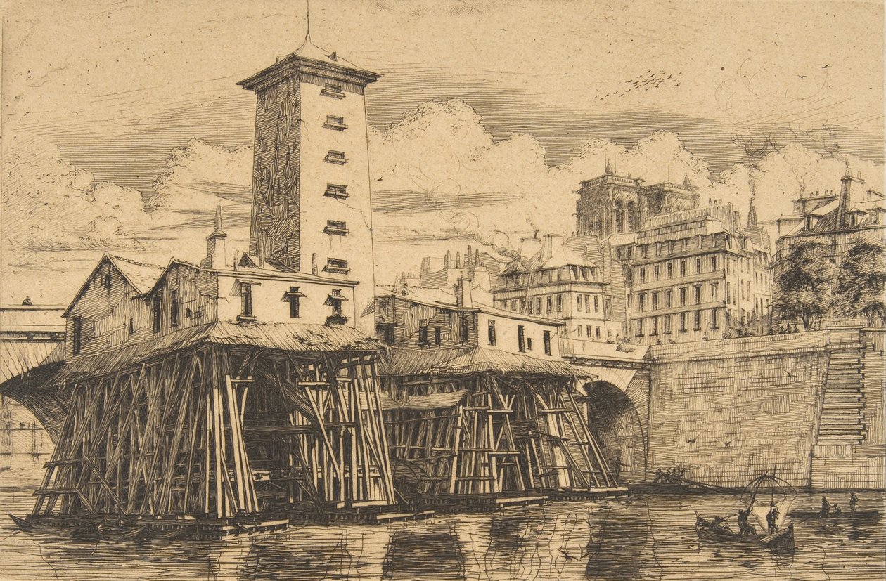 Notre-Dame Pompası, Paris, 1852. by Charles Meryon