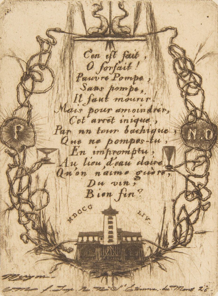 Notre-Dame Pompa küçük plakası, 1854. by Charles Meryon