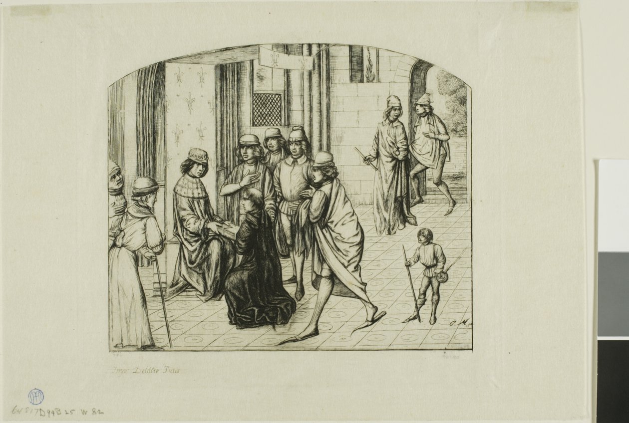 Yazıcı Valère Maxime, Kral XI. Louis'e Tanıtılıyor by Charles Meryon