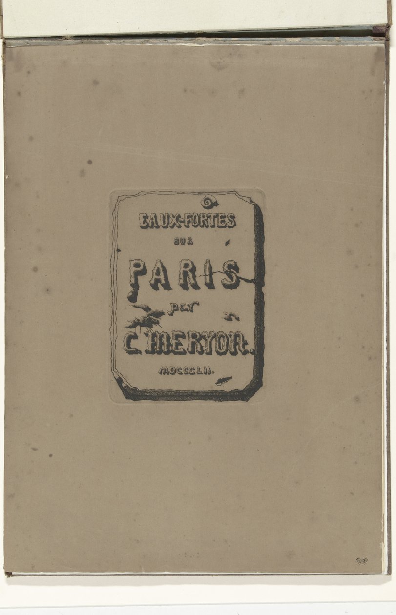Eaux-fortes sur Paris albümünde Titelblad Paris