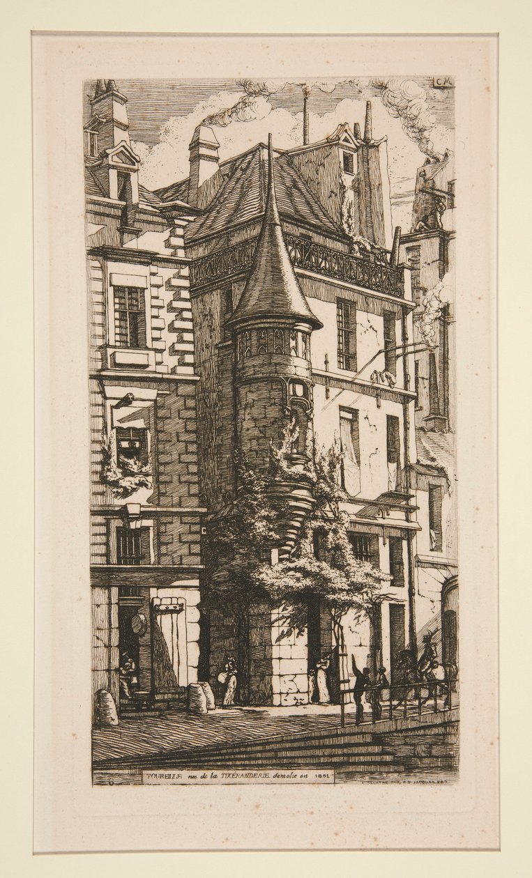 Tourelle, Rue de la Tixeranderie (Taretli ev, rue de la Tixeranderie) by Charles Meryon