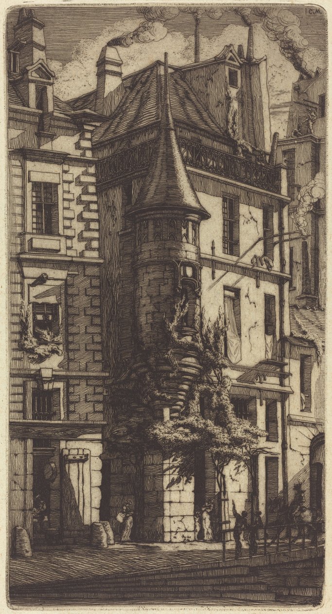Taret Rue de la Tixéranderie, Paris (Taretli Ev, Dokumacılar Sokağı, Paris) by Charles Meryon