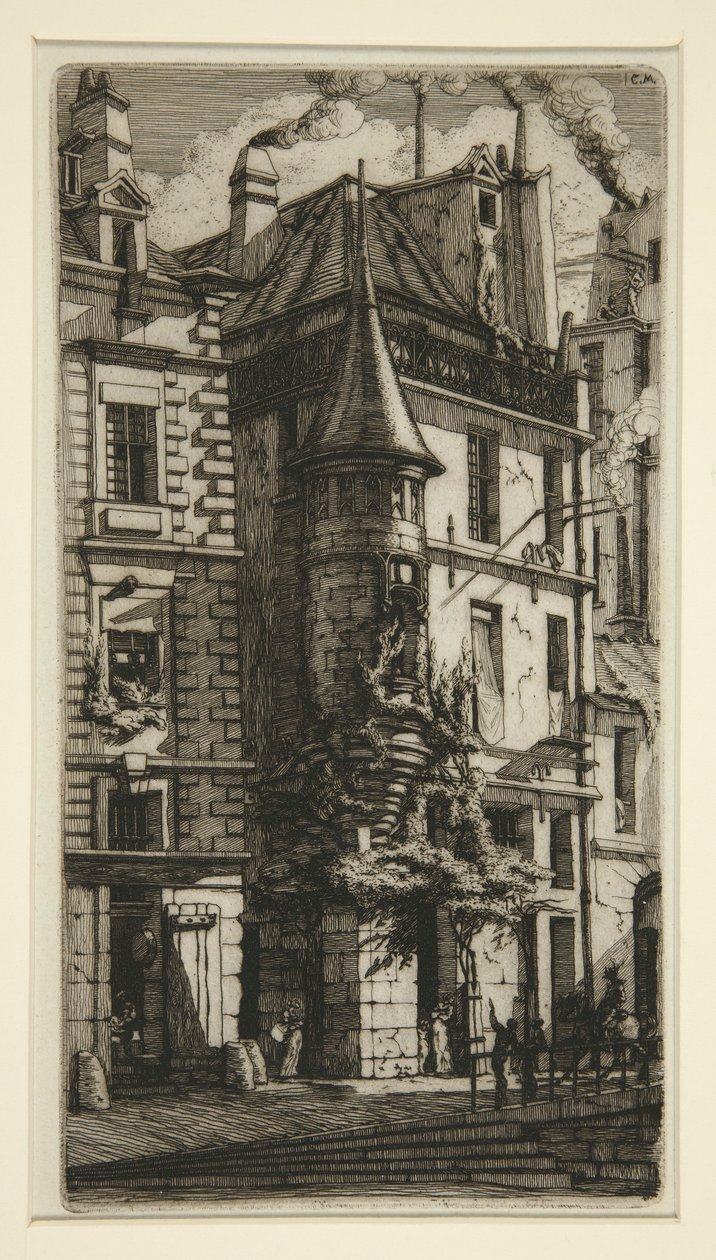 Taret, rue de la Tixeranderie (Taretli ev, rue de la Tixeranderie) by Charles Meryon