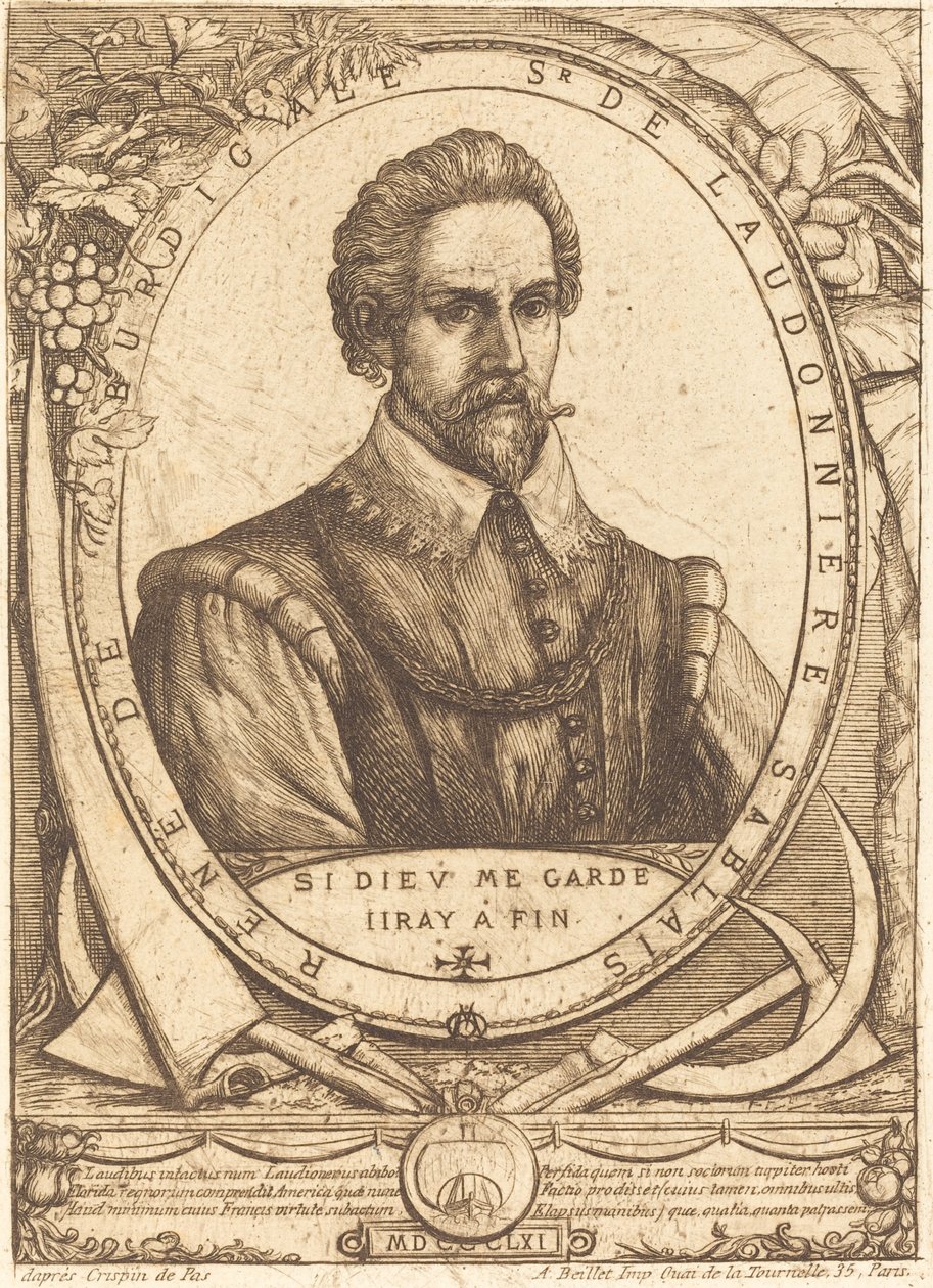 René Laudonnière Sablais (De Burdigale) by Charles Meryon after Crispijn de Passe I