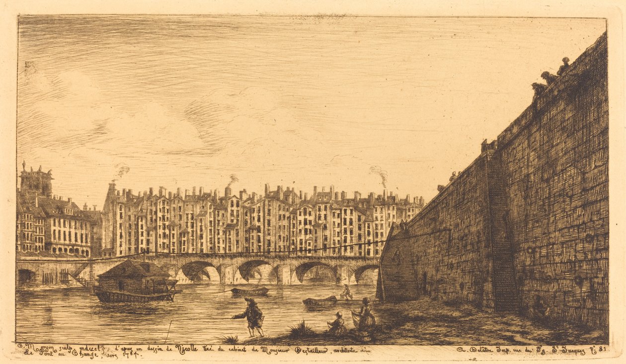 Pont-au-Change, Paris, yaklaşık 1784 by Charles Meryon after Victor Jean Nicolle