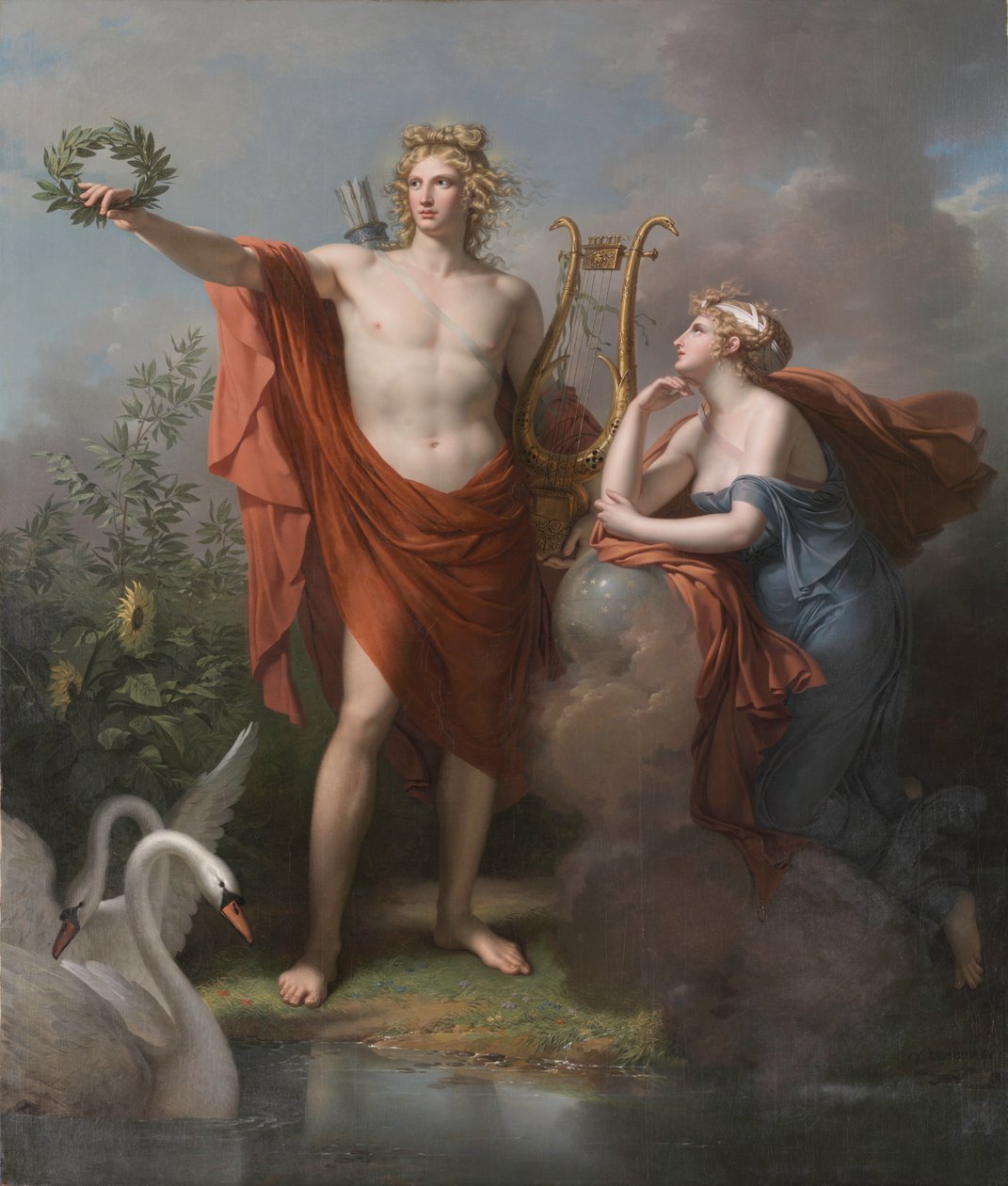 Apollo, Işık Tanrısı, Belagat, Şiir ve Urania ile Güzel Sanatlar, Astronomi İlham Perisi by Charles Meynier