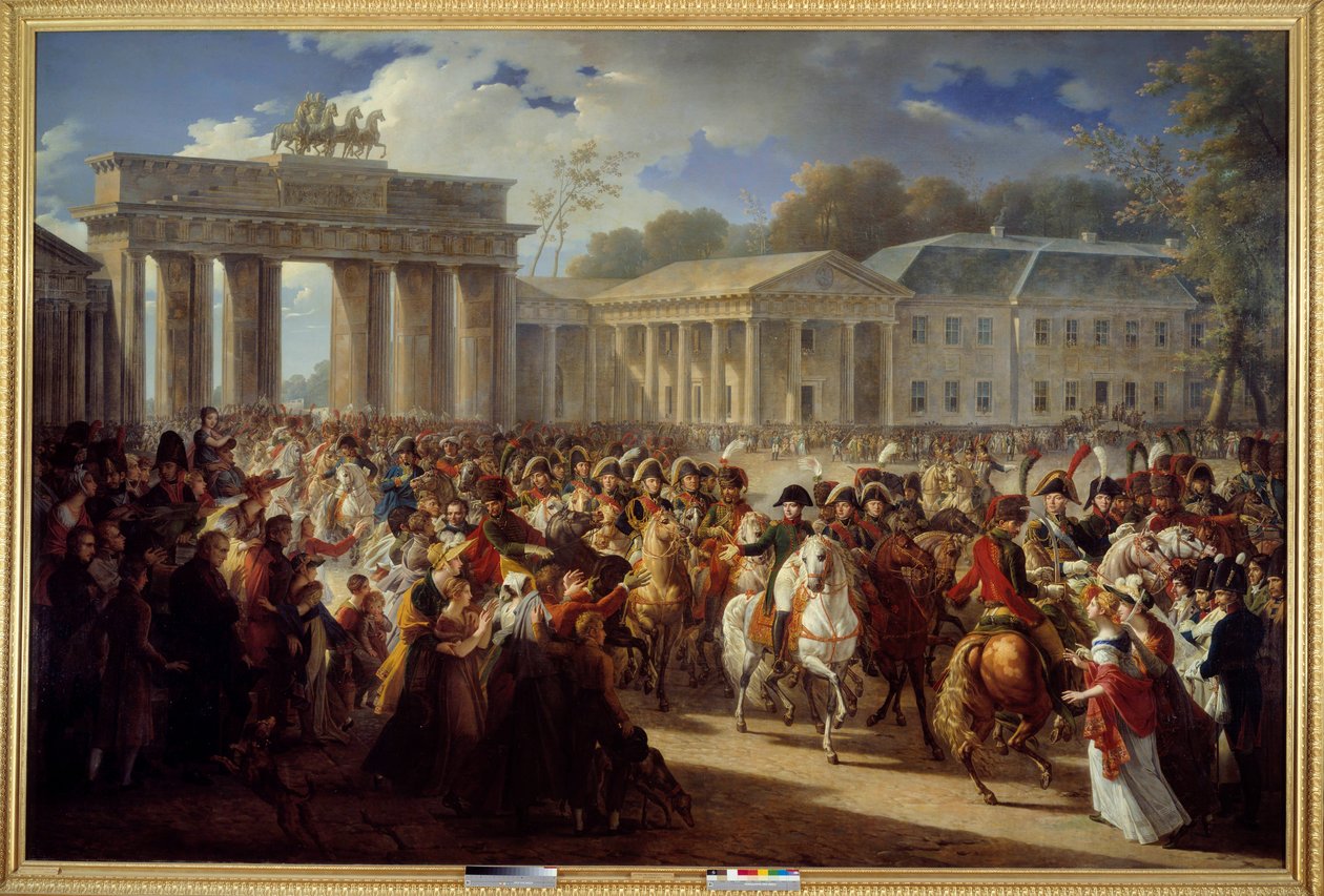 Napolyon I'in bahçesini Brandenburg Kapısı'ndan geçirerek Berlin'e girişi (1806) by Charles Meynier