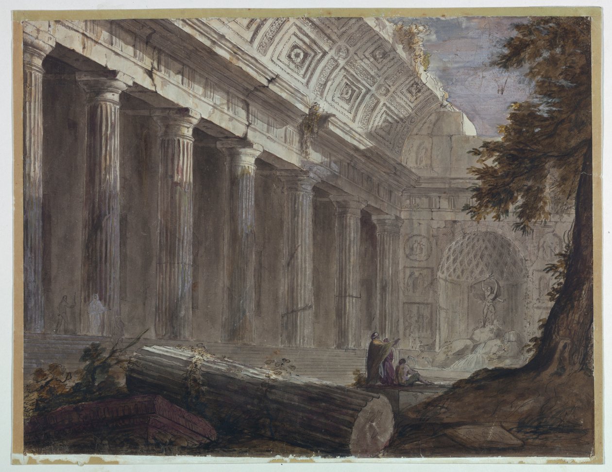 Figürlerin Düşündüğü Antik Kalıntılar by Charles Michel Ange Challe
