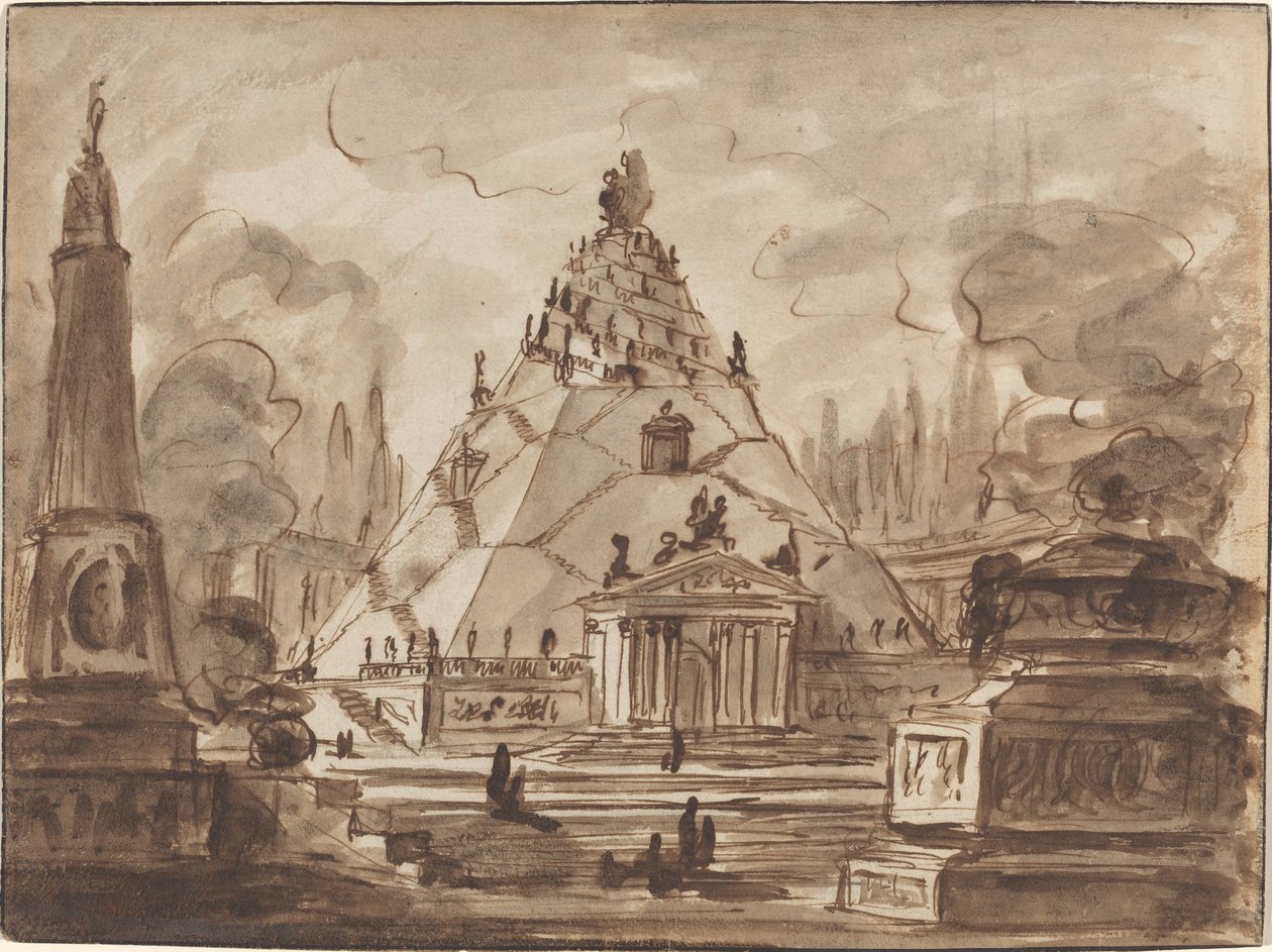 Piramit Mozoleli Mimari Fantezi by Charles Michel Ange Challe