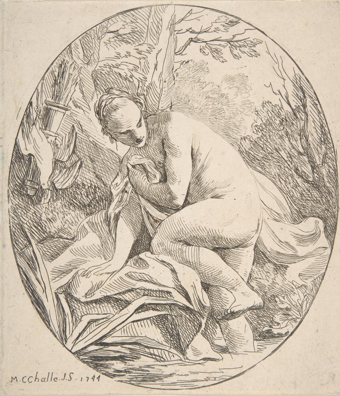 Diana Hamamda, 1744. by Charles Michel Ange Challe