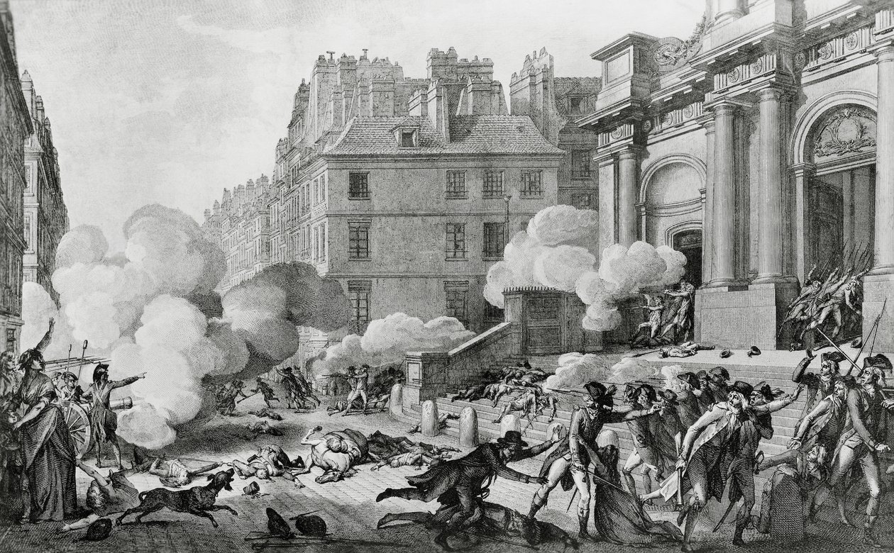 Napolyon Bonapart (1769-1821) Paris'te Eglise Saint-Roch önünde Kralcı isyanı bastırırken by Charles Monnet